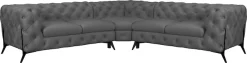 Home affaire Chesterfield-Sofa »Amaury L-Form« Chesterfield-Optik,Breite/Tiefe je 262 cm, Fußfarbe wählbar