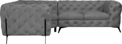 Home affaire Chesterfield-Sofa »Amaury L-Form« Chesterfield-Optik,Breite/Tiefe je 262 cm, Fußfarbe wählbar
