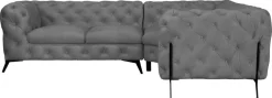 Home affaire Chesterfield-Sofa »Amaury L-Form« Chesterfield-Optik,Breite/Tiefe je 262 cm, Fußfarbe wählbar