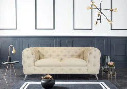 Home affaire Chesterfield-Sofa »Glynis« aufwändige Knopfheftung, moderne Chesterfield Optik, Fußfarbe wählbar