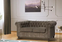 Home affaire Chesterfield-Sofa »Aarburg« aufwändige Knopfheftung und Ziernägel im Chesterfield-Design