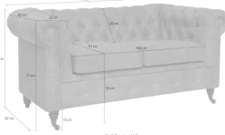 Home affaire Chesterfield-Sofa »Aarburg« aufwändige Knopfheftung und Ziernägel im Chesterfield-Design