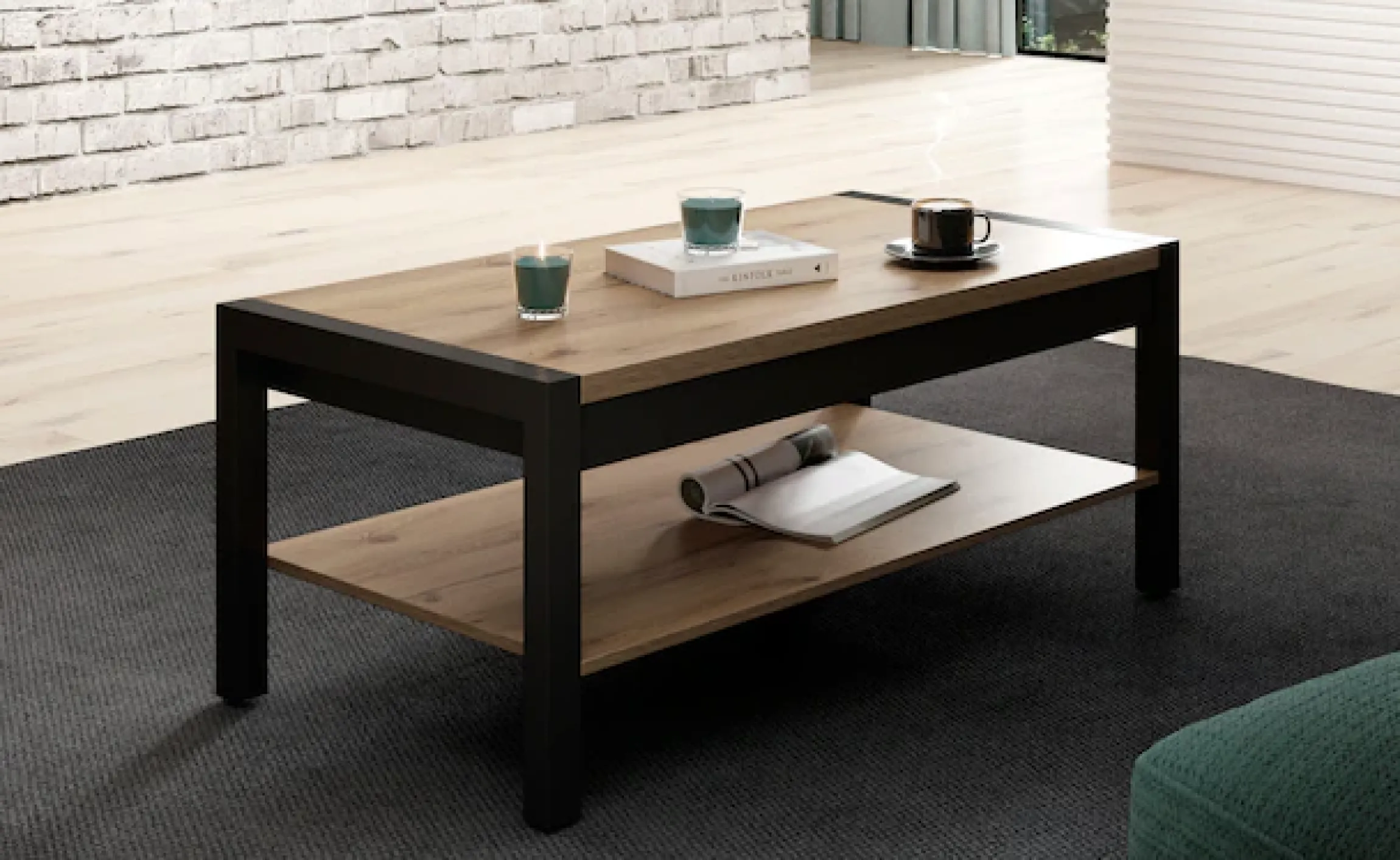 Home affaire Couchtisch »Aktiv« (B/T/H): 120/60/48 cm, Mit einem Ablageboden