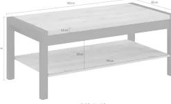 Home affaire Couchtisch »Aktiv« (B/T/H): 120/60/48 cm, Mit einem Ablageboden
