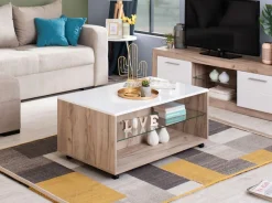 Home affaire Couchtisch »Bert Kaffetisch, 100 cm, in trendigen Farben, modern« Hochglanzplatte, mit Rollen