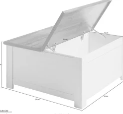 Home affaire Couchtisch »Cremona, Beistelltisch, Wohnzimmertisch, Sofatisch, Tisch« Landhausstil, mit offenen Fächern und Stauraumfach, 50 cm hoch