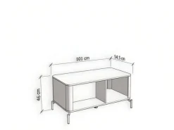 Home affaire Couchtisch »Darwen Wohnzimmertisch, Sofatisch, Beistelltisch, Kaffeetisch« 3D-folienummantelte MDF-Front, ABS 1 mm, Stauraum