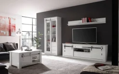 Home affaire Couchtisch »Daytona, Beistelltisch, Wohnzimmertisch, Sofatisch, Tisch« mit Schiebetürenbeschlag in Chrom-Optik, mit Fächern und Ablageböden
