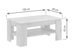 Home affaire Couchtisch »Kalmar, rechteckig, 100 x 60 cm, 1 Ablageboden« Sofatisch, Beistelltisch, Kaffetisch, Wohnzimmertisch, coffee table