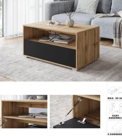 Home affaire Couchtisch »Kenia« 1 Stk. tlg. Rechteckiger Kaffeetisch, 90x55 cm, mit offenem und geschlossenem Fach