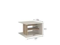 Home affaire Couchtisch »LUMIA Kaffeetisch mit viel Stauraum, 60x60cm, modernes Design« Beistelltisch mit Ablagefläche, Kaschmir/Natureiche