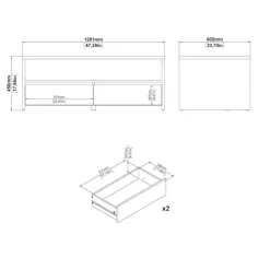 Home affaire Couchtisch »Next Beistelltisch, Wohnzimmertisch, Abstelltisch,« Ablagefläche, 2 Schubladen, Breite 120 cm, Höhe 45 cm