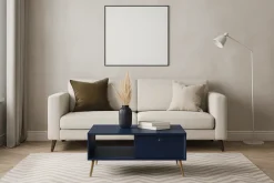Home affaire Couchtisch »ROMILDA Kaffeetisch mit viel Stauraum, 87x66cm, modernes Design« Beistelltisch mit zusätzlichen Aufbewahrungsschränken, goldene Akzente