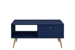 Home affaire Couchtisch »ROMILDA Kaffeetisch mit viel Stauraum, 87x66cm, modernes Design« Beistelltisch mit zusätzlichen Aufbewahrungsschränken, goldene Akzente