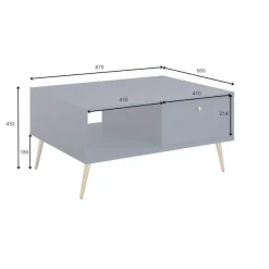Home affaire Couchtisch »ROMILDA Kaffeetisch mit viel Stauraum, 87x66cm, modernes Design« Beistelltisch mit zusätzlichen Aufbewahrungsschränken, goldene Akzente