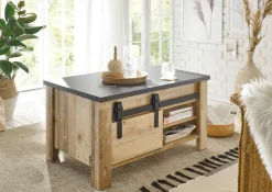 Home affaire Couchtisch »Sherwood, Beistelltisch, Wohnzimmertisch, Sofatisch, Tisch« mit Scheunentorbeschlag aus Metall, in 2 Farben erhältlich