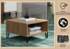 Home affaire Couchtisch »Tarragona« Couchtisch mit 2 offenen Fächern - (B/T/H) 60/60/37 cm