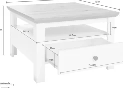 Home affaire Couchtisch »Ulm« Couchtisch mit Schublade & offenem Fach - (B/T/H) 70/70/46 cm
