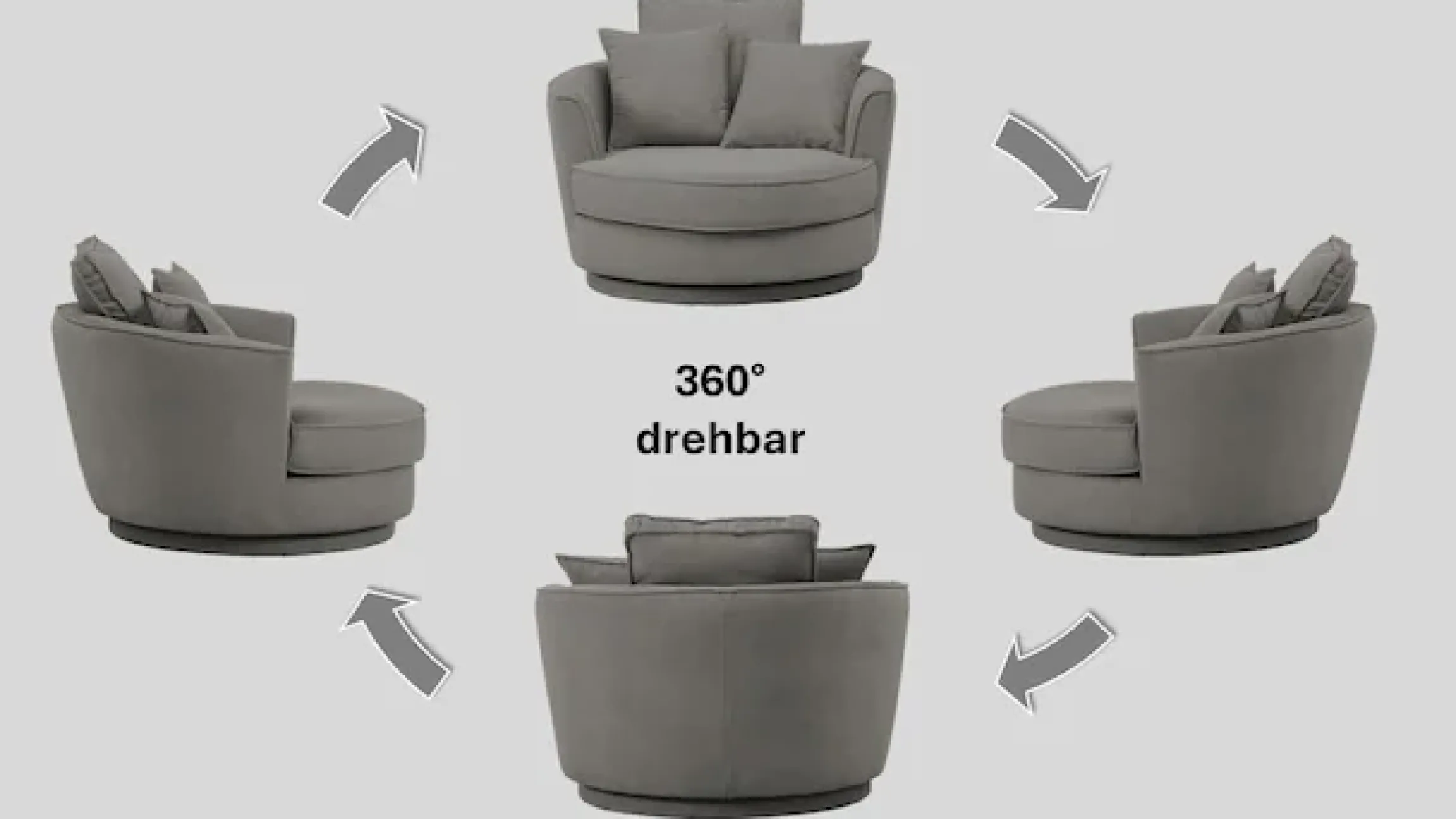 Home affaire Drehsessel »MAISIE Webvelours, Love Seat,Lese-Sessel,Sessel-Set, mit Hocker« 2 Stk. tlg. in MEGA CORD und Web-Velours, drehbar 360 Grad mit Hocker