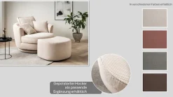 Home affaire Drehsessel »MAISIE Webvelours, Love Seat,Lese-Sessel,Sessel-Set, mit Hocker« 2 Stk. tlg. in MEGA CORD und Web-Velours, drehbar 360 Grad mit Hocker