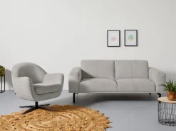 Home affaire Drehsessel »Stavre, Loungesessel mit Drehfunktion« in moderner Optik, mit elegantem Drehfuß