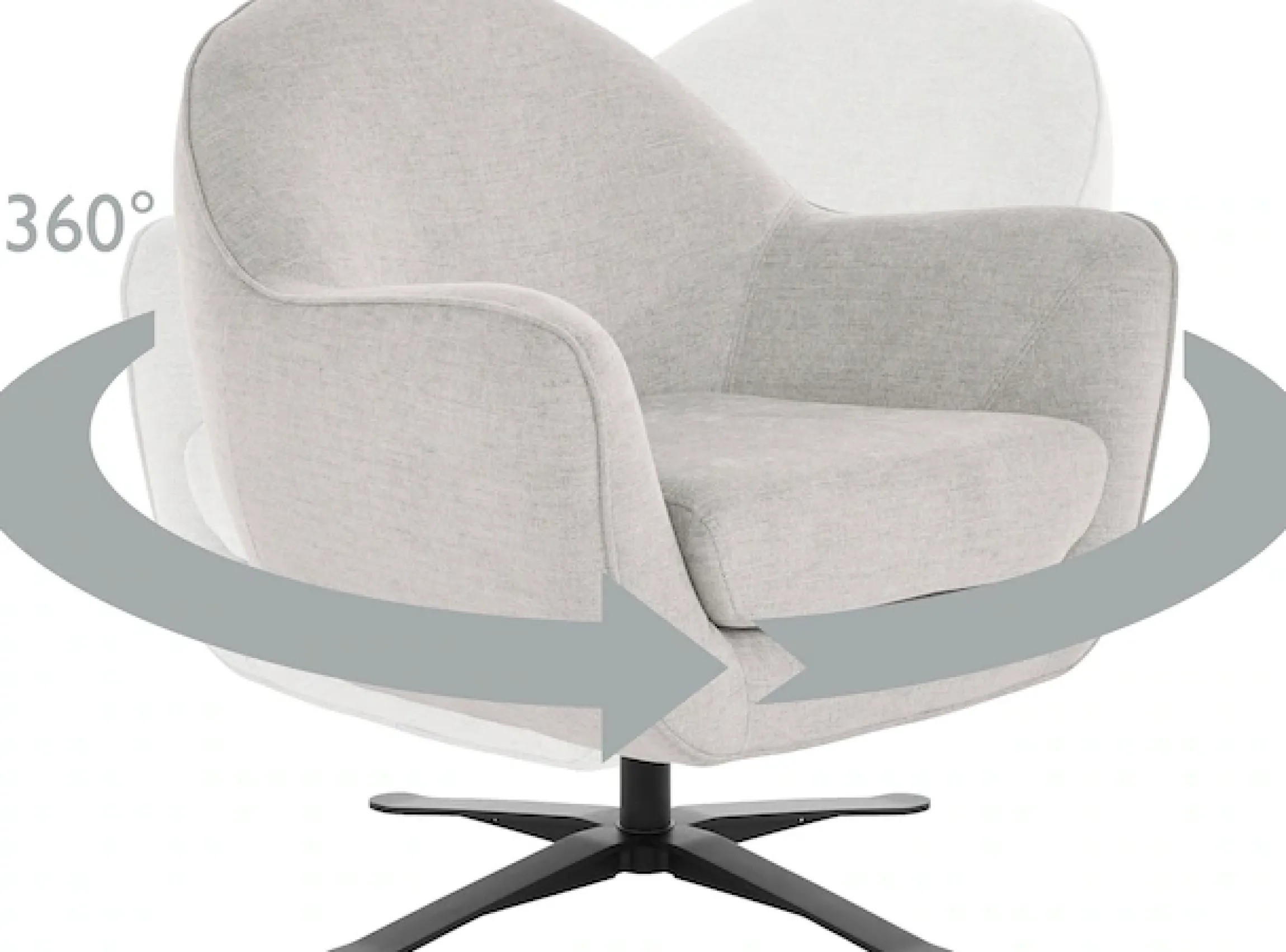 Home affaire Drehsessel »Stavre, Loungesessel mit Drehfunktion« in moderner Optik, mit elegantem Drehfuß