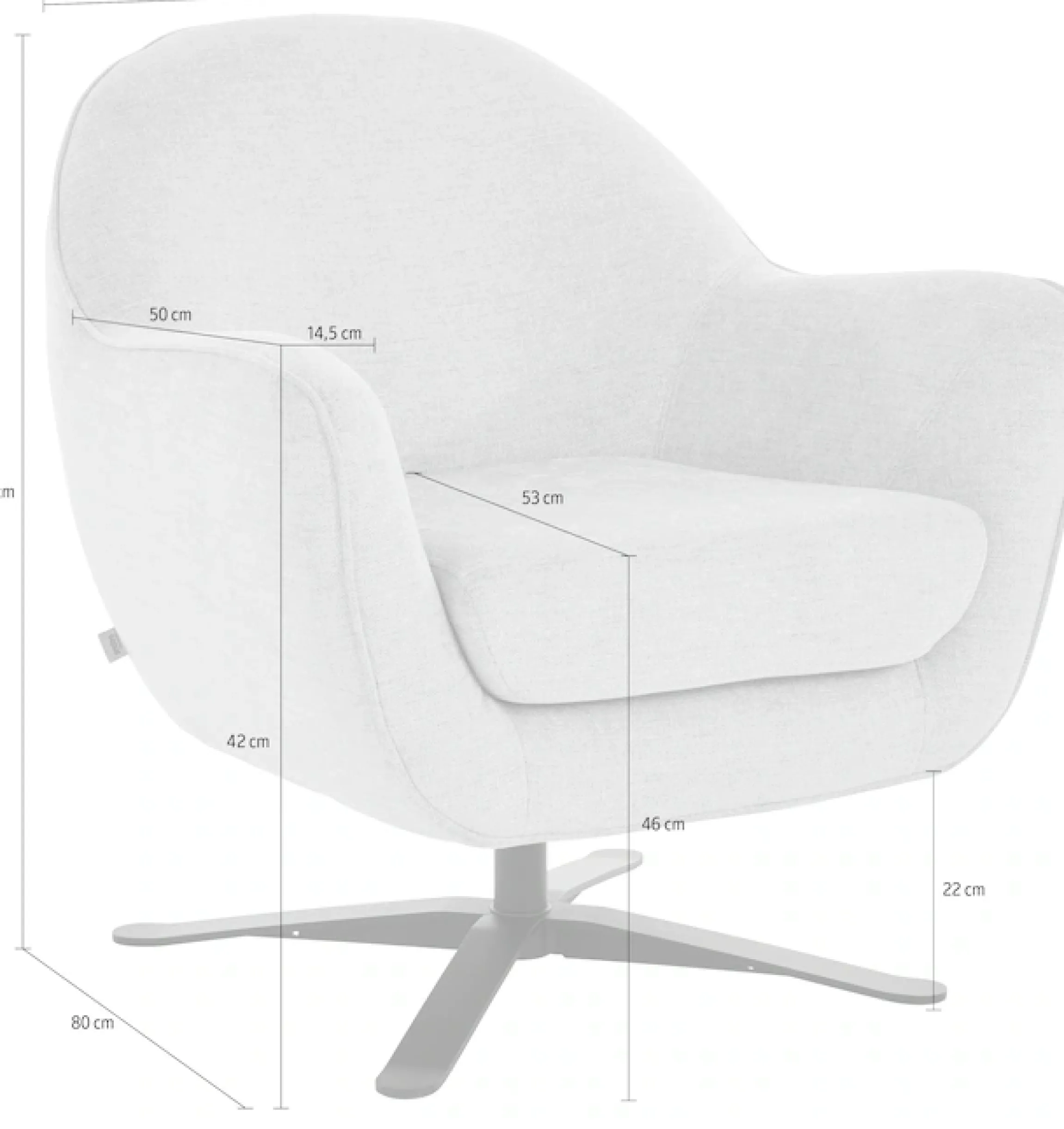 Home affaire Drehsessel »Stavre, Loungesessel mit Drehfunktion« in moderner Optik, mit elegantem Drehfuß