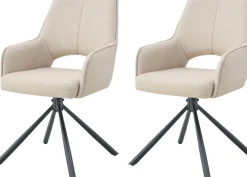 Home affaire Drehstuhl »BELLEVILLE, 2er Set, mit Metallgestell in matt schwarz« (Set) 2 Stk.in verschiedenen Farben, Belsatbarkeit pro Stuhl 120 kg, 360° drehbar