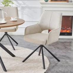 Home affaire Drehstuhl »BELLEVILLE, 2er Set, mit Metallgestell in matt schwarz« (Set) 2 Stk.in verschiedenen Farben, Belsatbarkeit pro Stuhl 120 kg, 360° drehbar