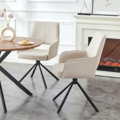 Home affaire Drehstuhl »BELLEVILLE, 2er Set, mit Metallgestell in matt schwarz« (Set) 2 Stk.in verschiedenen Farben, Belsatbarkeit pro Stuhl 120 kg, 360° drehbar