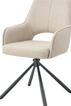 Home affaire Drehstuhl »BELLEVILLE, 2er Set, mit Metallgestell in matt schwarz« (Set) 2 Stk.in verschiedenen Farben, Belsatbarkeit pro Stuhl 120 kg, 360° drehbar