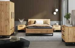 Home affaire Drehtürenschrank »Bronne,Breite 145 cm, Kleiderschrank inclusive Innenausstattung« Kleiderschrank, 2 Schubladen, Metallgriffe, Garderobe