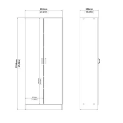 Home affaire Drehtürenschrank »Focus, Kleiderschrank, Stauraum« mit 2 Türen und 5 Einlegeböden, Breite 69 cm, Höhe 170 cm