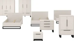 Home affaire Drehtürenschrank »Bronne,Breite 191 cm, Kleiderschrank inclusive Innenausstattung« Kleiderschrank, 2 Schubkästen, Metallgriffe, Garderobe