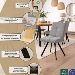 Home affaire Eckbankgruppe »Mia Essecke, Sitzgruppe, Eckbankgruppe, Küchenbankgruppe« Set, 4er, 4 tlg. Eckbank mit Wellenfederung; Tisch in Eiche massiv