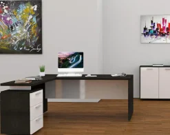 Home affaire Eckschreibtisch »New Selina« Schreibtisch, Schubkästen, mit oder ohne Monitoraufsatz, B 180/160 cm