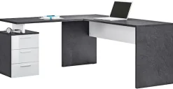 Home affaire Eckschreibtisch »New Selina« Schreibtisch, Schubkästen, mit oder ohne Monitoraufsatz, B 180/160 cm