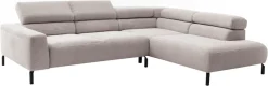 Home affaire Ecksofa »Antonelli, L-Form,inkl. Kopfteilverstellung, Breite 276 cm« ohne Sitztiefenverstellung, in Cord, taupe