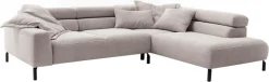 Home affaire Ecksofa »Antonelli, L-Form,inkl. Kopfteilverstellung, Breite 276 cm« ohne Sitztiefenverstellung, in Cord, taupe