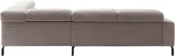 Home affaire Ecksofa »Antonelli, L-Form,inkl. Kopfteilverstellung, Breite 276 cm« ohne Sitztiefenverstellung, in Cord, taupe