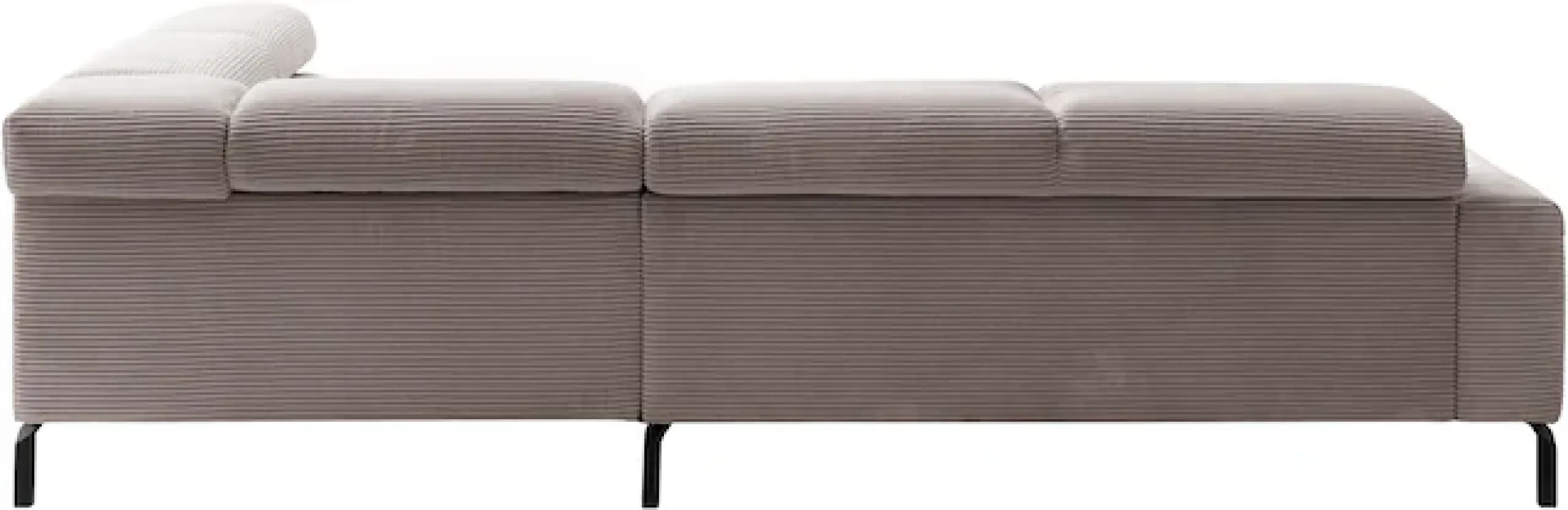 Home affaire Ecksofa »Antonelli, L-Form,inkl. Kopfteilverstellung, Breite 276 cm« ohne Sitztiefenverstellung, in Cord, taupe