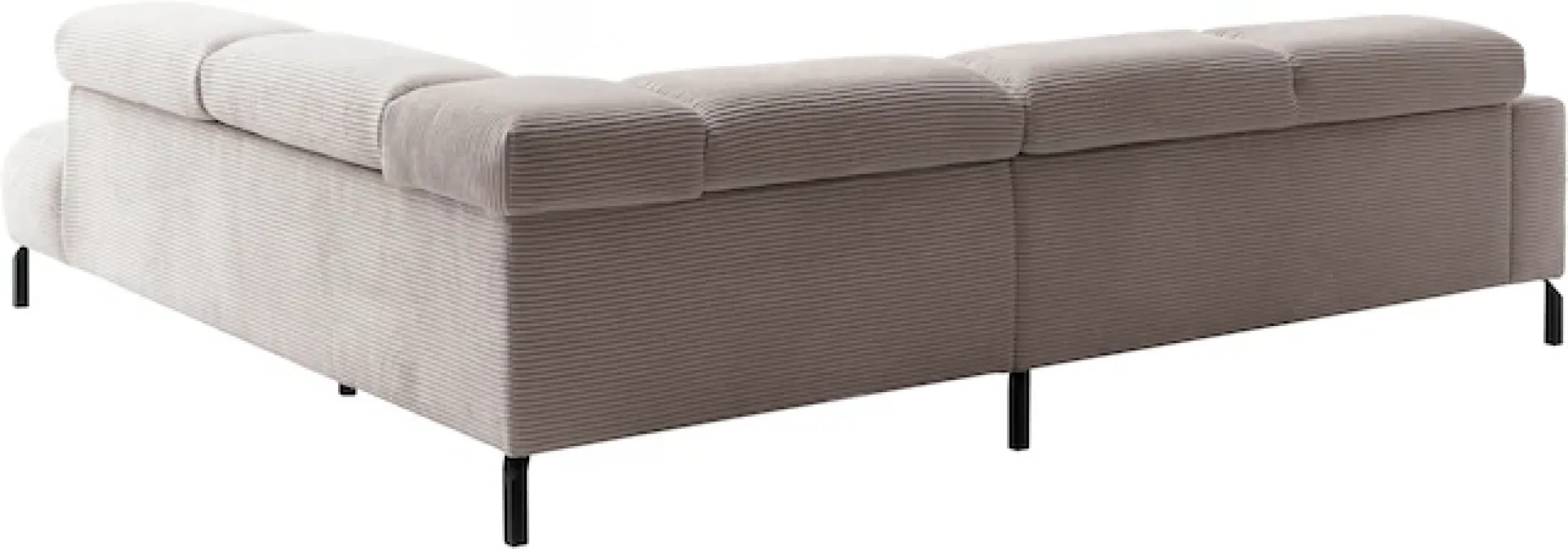 Home affaire Ecksofa »Antonelli, L-Form,inkl. Kopfteilverstellung, Breite 276 cm« ohne Sitztiefenverstellung, in Cord, taupe