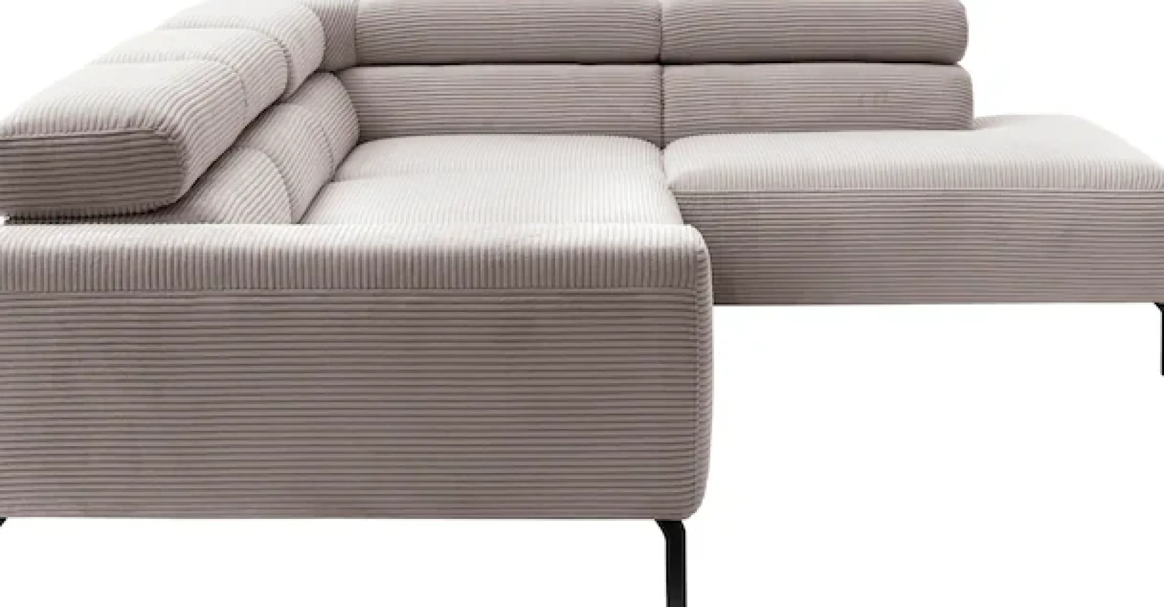 Home affaire Ecksofa »Antonelli, L-Form,inkl. Kopfteilverstellung, Breite 276 cm« ohne Sitztiefenverstellung, in Cord, taupe