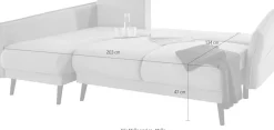 Home affaire Ecksofa »Asra L-Form, B: 240 cm« Schlaffunktion, Bettkasten, Taschen & 3 Zierkissen, Federkern