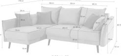 Home affaire Ecksofa »Asra L-Form, B: 240 cm« Schlaffunktion, Bettkasten, Taschen & 3 Zierkissen, Federkern