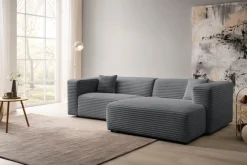 Home affaire Ecksofa »BAKELS, L-Form in Cord oder Boucle-Stoff, moderne Couch« wahlweise Recamiere rechts/links, bequemer Sitzkomfort