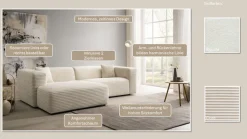 Home affaire Ecksofa »BAKELS, L-Form in Cord oder Boucle-Stoff, moderne Couch« wahlweise Recamiere rechts/links, bequemer Sitzkomfort