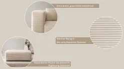 Home affaire Ecksofa »BAKELS, L-Form in Cord oder Boucle-Stoff, moderne Couch« wahlweise Recamiere rechts/links, bequemer Sitzkomfort