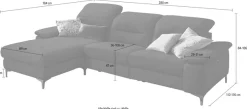 Home affaire Ecksofa »Basel L-Form« mit vollmotorischer Relaxfunktion und motorischer Recamiere