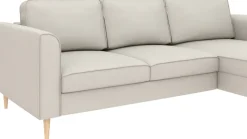 Home affaire Ecksofa »Booster, whlw. mit Schlaffunktion & Bettkasten, Fuß Buche lackiert« Recamiere beidseitig montierbar, L-Form, in Cord & Struktur, B: 232 cm